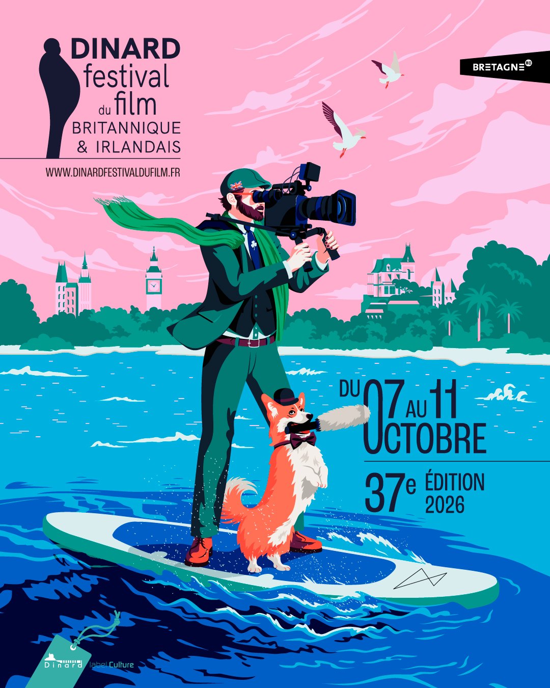 Affiche officielle de la 37e édition du Dinard Festival du film britannique et irlandais (7–11 octobre 2026)