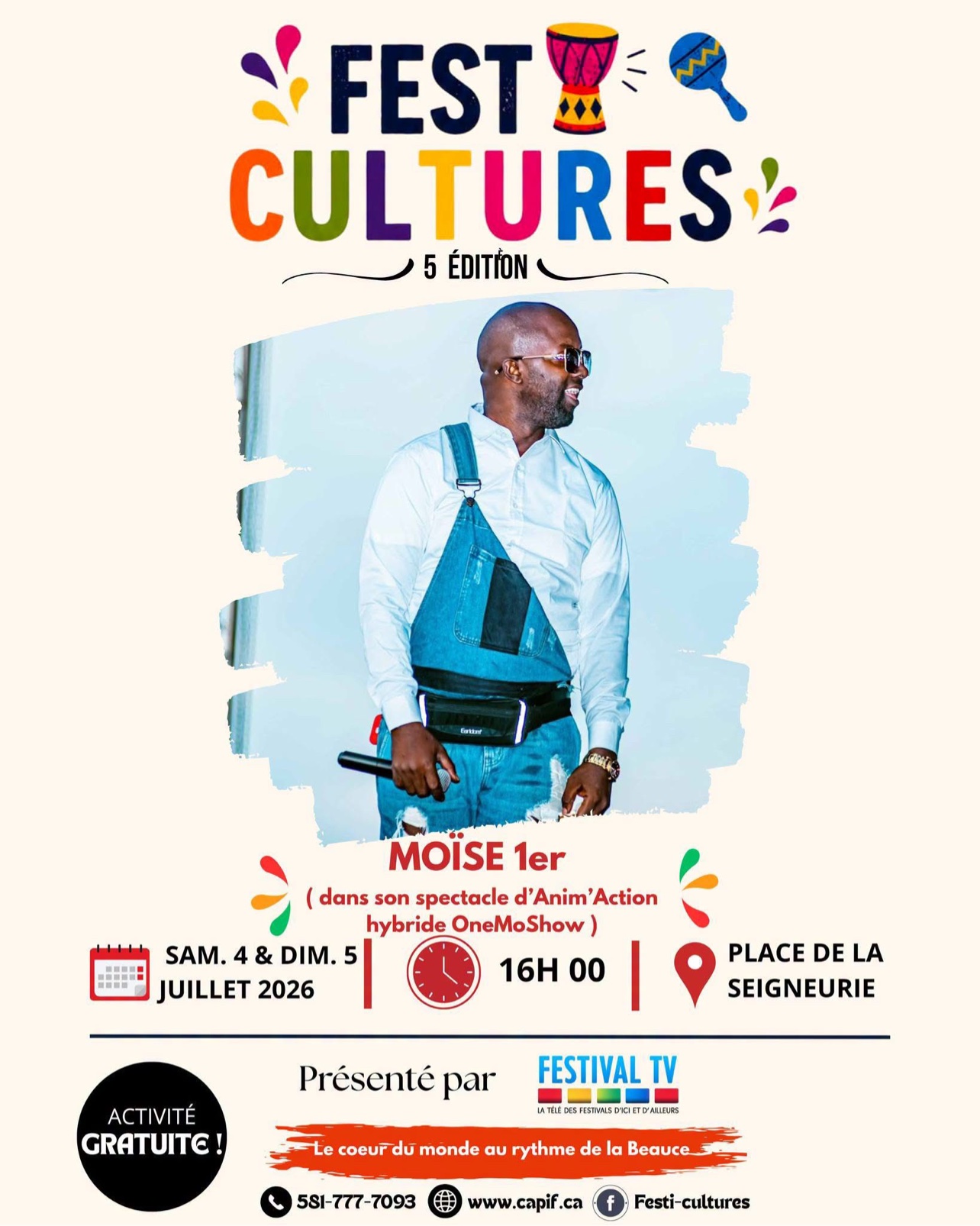 En Beauce, le OneMoShow fait vibrer le Festi-cultures CAPIF : « le seul voyage où un simple pas vous transporte au cœur des cultures du monde »