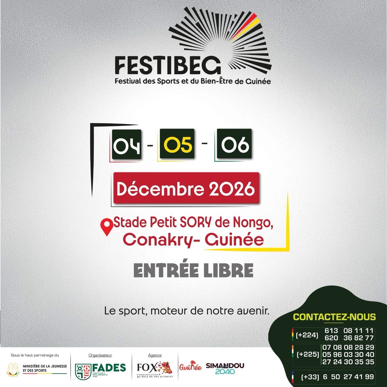 FESTIBEG 2026: à Conakry, le sport devient une fête populaire