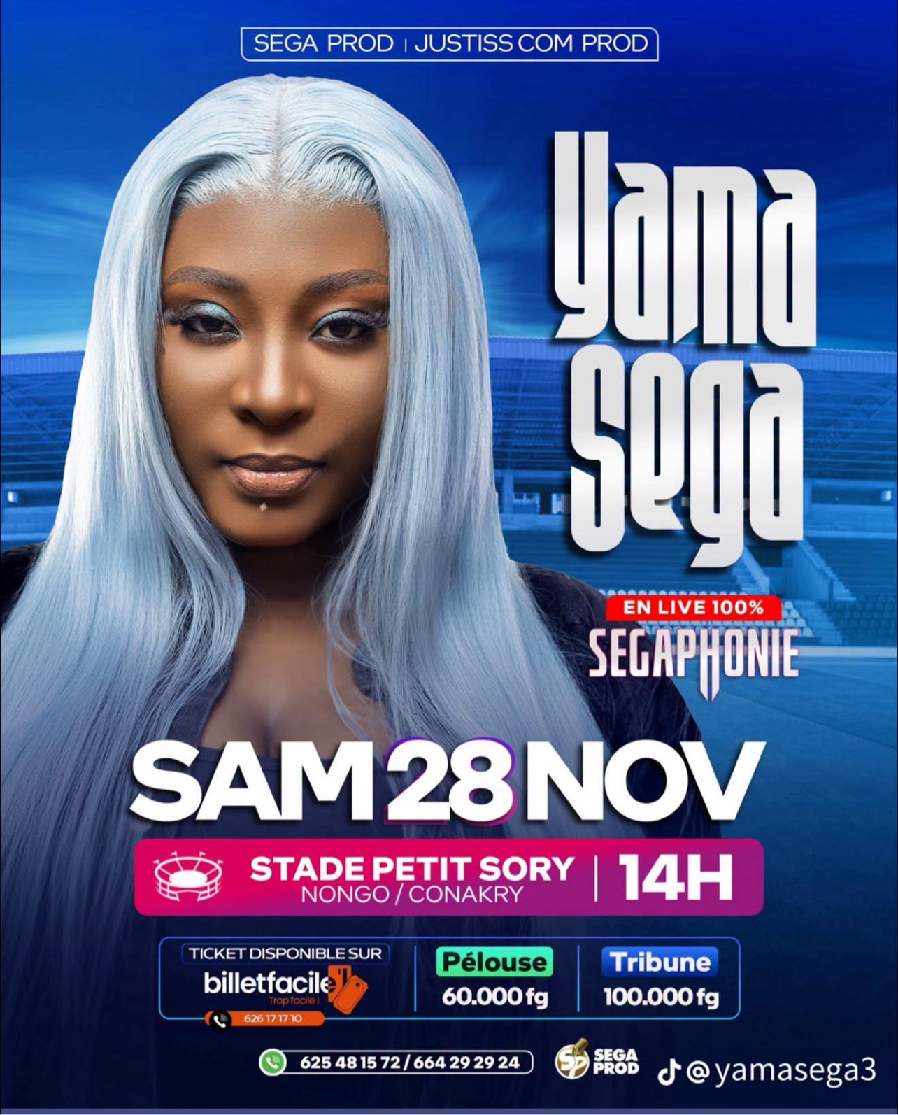 Yama Sega en concert au Stade Petit Sory: la Jaguar en live, le samedi 28 novembre
