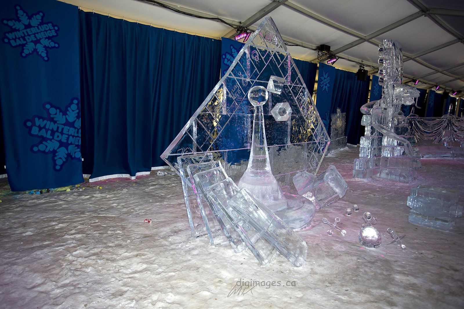 Snow Ball Ice Sculptures at Confederation Park, Ottawa