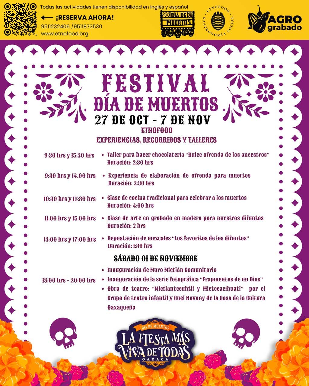 Affiche officielle des célébrations du Día de Muertos à Oaxaca, au Mexique
