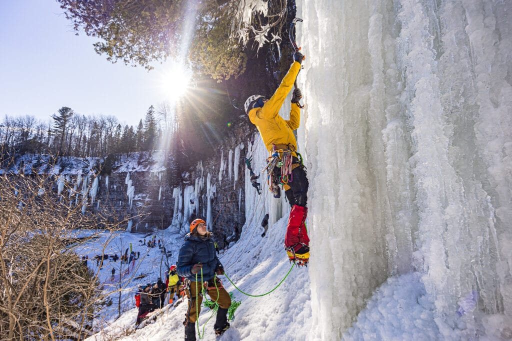 The iced canyon of the Jacques-Cartier River during the Festiglace