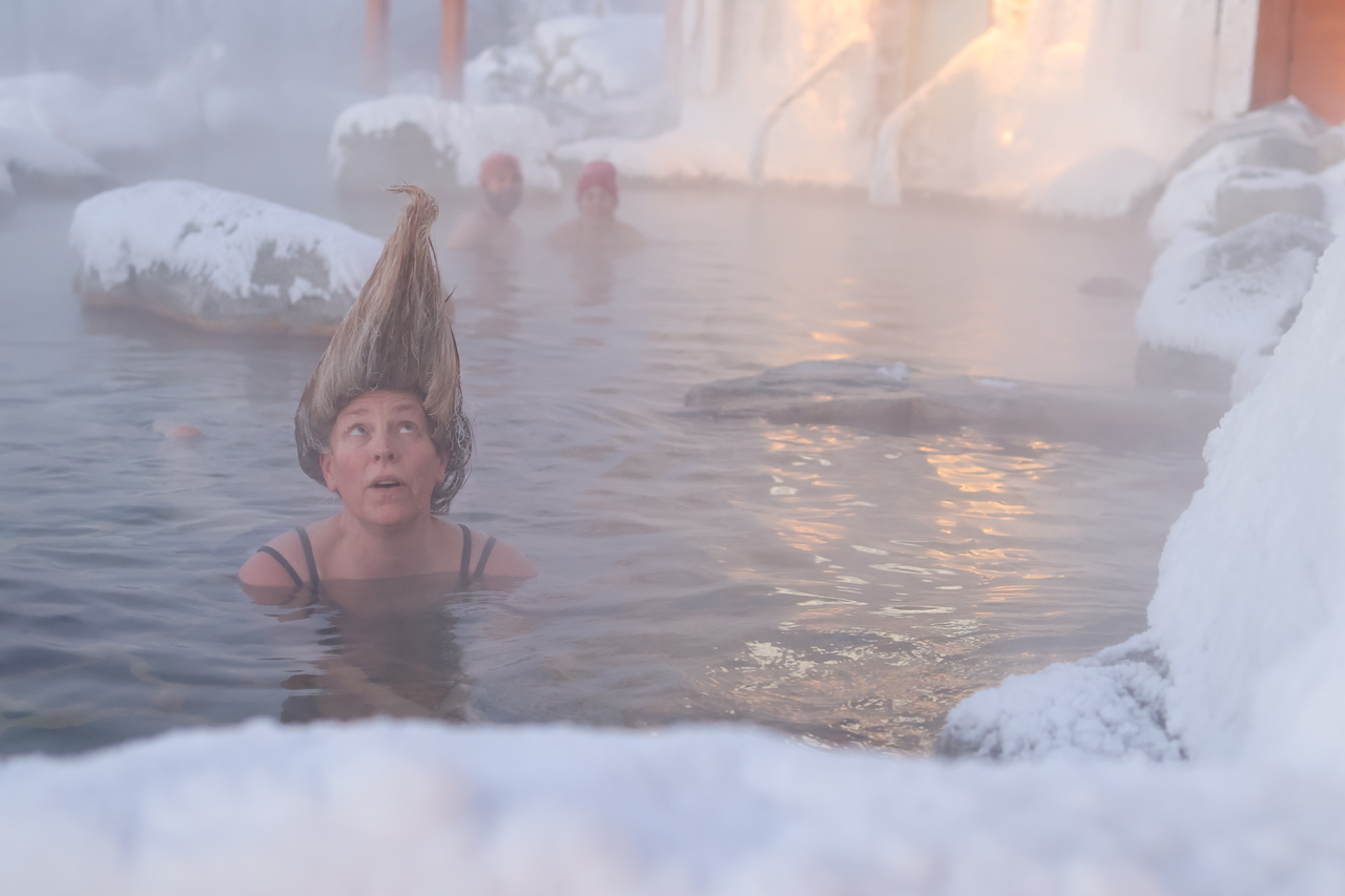 Crête de cheveux gelés — © Eclipse Nordic Hot Springs