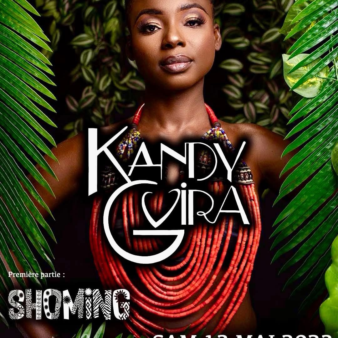 Official poster of the Kandy Guira concert, opening act Shoming