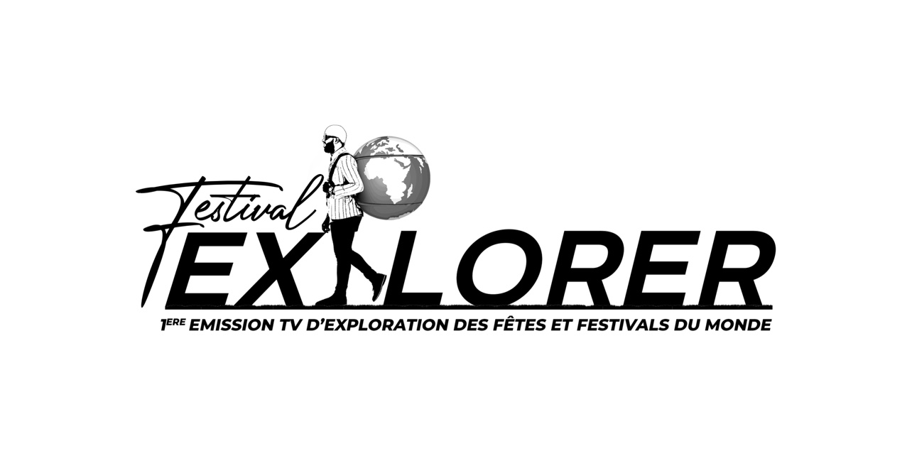 Logo officiel Festival Explorer, noir sur blanc, avec signature