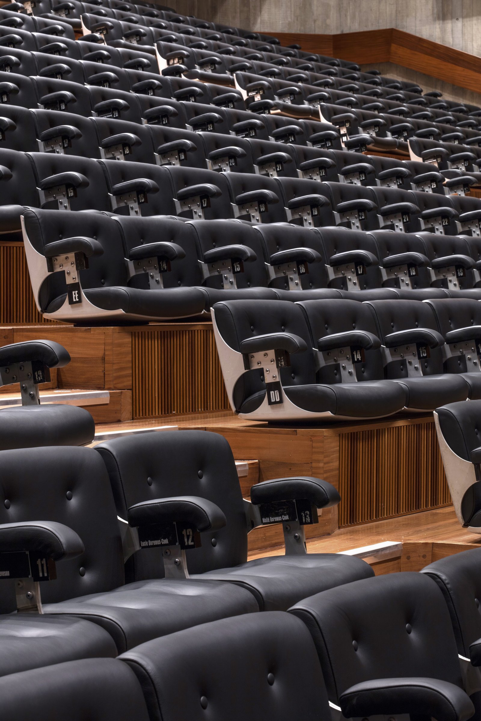The Queen Elizabeth Hall's black leather armchair rows