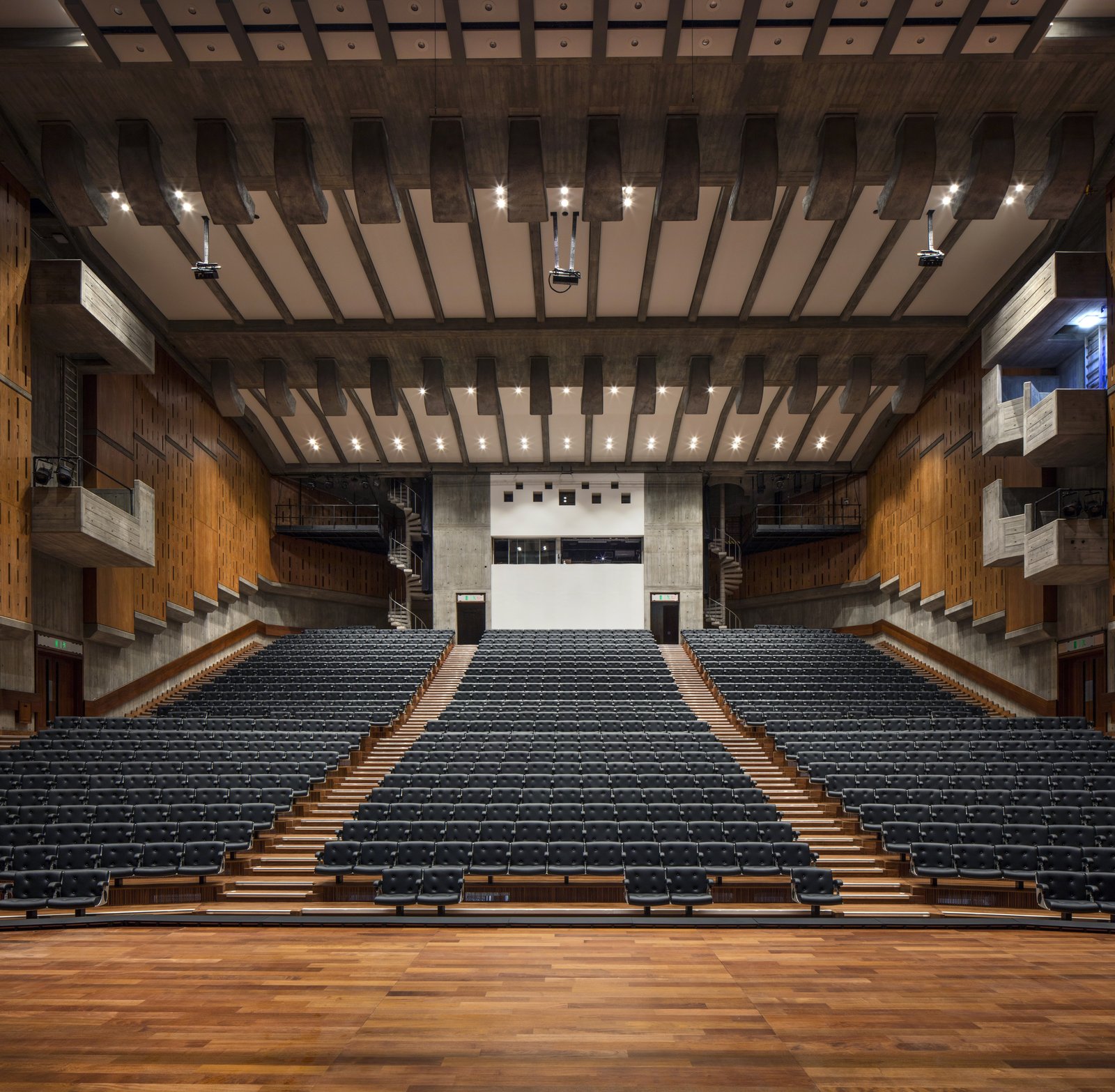 The renovated auditorium at Queen Elizabeth Hall, in a wide view