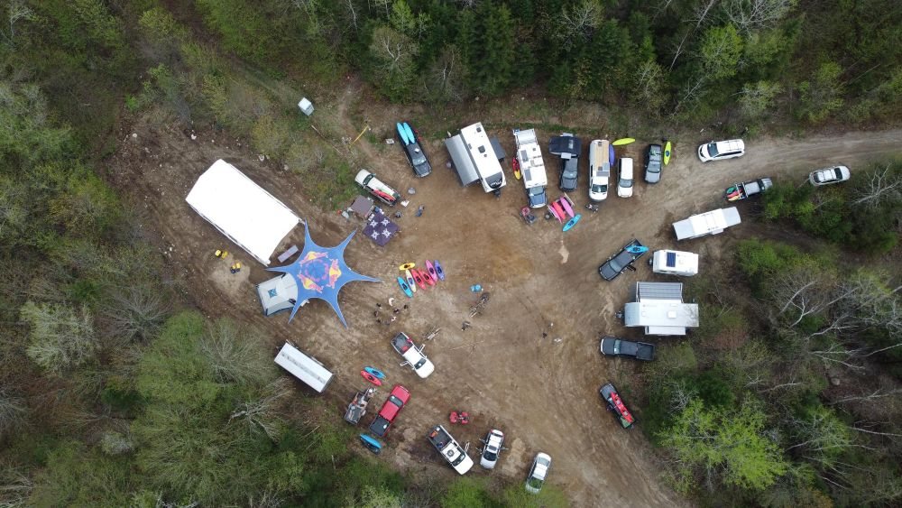 Neilson Fest site by the Neilson River, aerial view